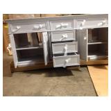 Fremont 72 in. W Grey Double Bath Vanity with Grey Granite Vanity Top and Undermount Sinks by Home Decorators Collection (see all pictures)