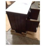 Artisan 33 in. W Vanity in Dark Oak with Marble Vanity Top in Natural White with White Sink by Home Decorators Collection (see all pictures)