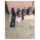 Brimfield 3-Head Aged Iron Outdoor Post Light by Home Decorators Collection customer return see all pictures