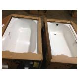 Lot of 2 Kona 54 in. Left Drain Rectangular Alcove Soaking Bathtub in White by Bootz Industries (see all pictures)