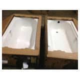Lot of 2 Kona 54 in. Left Drain Rectangular Alcove Soaking Bathtub in White by Bootz Industries (see all pictures)