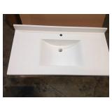 Contour 43 in. W x 22 in. D Solid Surface Vanity Top with Sink in White by Swan (SEE ALL PICTURES)
