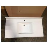 Contour 43 in. W x 22 in. D Solid Surface Vanity Top with Sink in White by Swan (SEE ALL PICTURES)