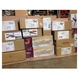 PALLET OF ASSORTED LIGHTING AND FANS VARIOUS SIZES. SEE PICTURES!!!!
