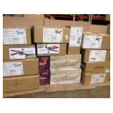 PALLET OF ASSORTED LIGHTING AND FANS VARIOUS SIZES. SEE PICTURES!!!!