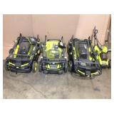 PALLET OF ASSORTED RYOBI OUTDOOR/LAWNCARE TOOLS! (4 lawnmowers) see all pictures UNCHECKED