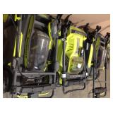 PALLET OF ASSORTED RYOBI OUTDOOR/LAWNCARE TOOLS! (4 lawnmowers) see all pictures UNCHECKED