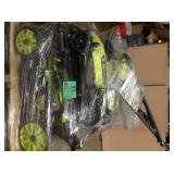 PALLET OF ASSORTED RYOBI OUTDOOR/LAWNCARE TOOLS! (4 lawnmowers) see all pictures UNCHECKED