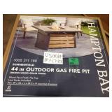 Summerfield 44in. x 24.5 in. Square Steel Propane Fire Pit with Wood-Look Tile (used & unchecked) review pictures