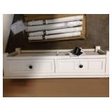 Samantha 36 in. Distressed Cream Standard Rectangle Wood Console Table with Drawers by Safavieh (review pictures)