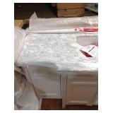 Sassy 60 in. Vanity in White with Marble Vanity Top in Carrara White by Home Decorators Collection (review pictures carefully)