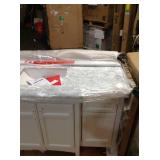 Sassy 60 in. Vanity in White with Marble Vanity Top in Carrara White by Home Decorators Collection (review pictures carefully)