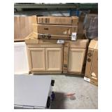 Pallet of assorted Hampton Bay Cabinets (customer returns, various sizes and colors) conditions unknown