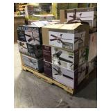 Pallet of assorted Hampton Bay Interior/Exterior Fans (Various Conditions & Sizes)  review all pictures