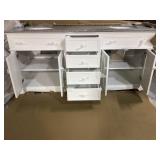 Fremont 72 in. W White Double Vanity with Grey Granite Vanity Top and Undermount Sinks by Home Decorators Collection (Customer return) see all pictures