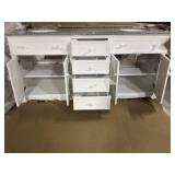 Fremont 72 in. W White Double Vanity with Grey Granite Vanity Top and Undermount Sinks by Home Decorators Collection (Customer return) see all pictures