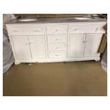 Fremont 72 in. W White Double Vanity with Grey Granite Vanity Top and Undermount Sinks by Home Decorators Collection (Customer return) see all pictures