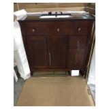 Austen 36 in. Vanity in Dark Cherry with Granite Vanity Top in Black by Pegasus (review all pictures)