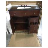 Austen 36 in. Vanity in Dark Cherry with Granite Vanity Top in Black by Pegasus (review all pictures)
