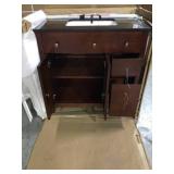 Austen 36 in. Vanity in Dark Cherry with Granite Vanity Top in Black by Pegasus (review all pictures)