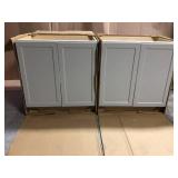 Lot of 2 Gray Cabinets (both in good condition) review all pictures