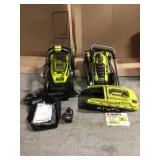 Lot of 2 Ryobi Electric Powered Lawn Mowers (review pictures & description)