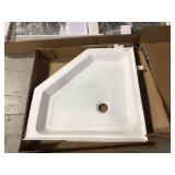 Maia 36 in. x 79.50 in. Corner Drain Corner Shower  in Clear and Chrome by Glacier Bay (review all pictures) (not all parts might be included)