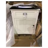 Artisan 26 in. W Vanity in White with Marble Vanity Top in Natural Black with White Sink by Home Decorators Collection (has damage on the top) review all pictures