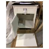Artisan 26 in. W Vanity in White with Marble Vanity Top in Natural Black with White Sink by Home Decorators Collection (has damage on the top) review all pictures