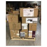 Pallet of assorted Hampton Bay Interior/Exterior Fans (Various Conditions & Sizes)  review all pictures