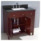 Austen 36 in. Vanity in Dark Cherry with Granite Vanity Top in Black by Pegasus (review all pictures)