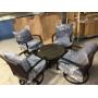 Whitfield Dark Brown 5-Piece Wicker Outdoor Patio Motion Conversation Set with CushionGuard Steel Blue Cushions by Hampton Bay (chairs have damage) review all pictures