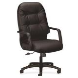 HON Leather 2090 Pillow-Soft Series Black Executive High-Back Swivel/Tilt Chair