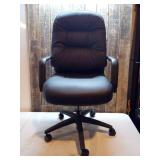 HON Leather 2090 Pillow-Soft Series Black Executive High-Back Swivel/Tilt Chair