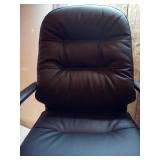 HON Leather 2090 Pillow-Soft Series Black Executive High-Back Swivel/Tilt Chair