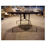 Iceberg Premium Wood Laminate Folding Table - Mahogany Round, Melamine Top - 0.75" Table Top Thickness x 60" Table Top Diameter - Steel, Wood
