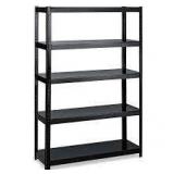 Boltless Steel Shelving, Five-Shelf, 48w x 24d x 72h, Black / Each