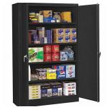 Commercial Storage Cabinet, Black, 78 in H X 48 in W X 24 in D, Assembled