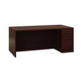 Honcompany - HON105895RNN - 10500 Series "L" Single Pedestal Desk, Right Full-Height Ped, 72W X 36D X 29.5H, Mahogany