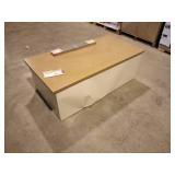 Double Pedestal Steel Desk, Metal Desk, 60w x 30d x 29-1/2h, Cherry/Putty