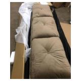 Harvard 31.5 in. Brown Microfiber 4-Seater Tuxedo Sofa with Round Arms by Lifestyle Solutions - open box not used - see pictures