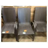 Woven patio chairs- set of 3 - mixed conditions - see pictures
