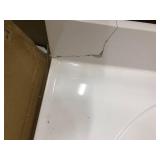 61 in. W Cultured Marble Vanity Top with Solid White Single Faucet Hole Double Bowl with Solid White Basin by Design House- damaged - see pictures