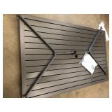 Mix and Match 60 in. x 37 in. Brown Rectangular Steel Outdoor Patio Dining Table with Slat Top by StyleWell-bottom legs not included only top part- open box not used- see pictures
