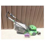 Lawn Boy 4 cycle lawn mower with bagger. Good running. Tested & works. As shown.