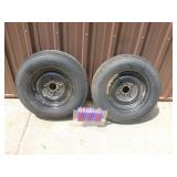 Qty of 2 trailer tires. B78-13 4 hole. Used condition but still has good tread. As shown.