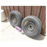 Qty of 2 trailer tires. B78-13 4 hole. Used condition but still has good tread. As shown.