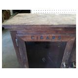 Antique Wood Cigar & Cigarette Display Cabinet - Removed from old Gas Station