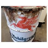 MOBIL Red Pegasus 120lb Grease Can w/ Antique Cart
