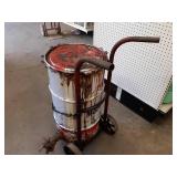 MOBIL Red Pegasus 120lb Grease Can w/ Antique Cart